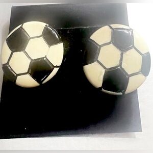 Soccer Ball Soccer Mom Post Earrings Workd Cup